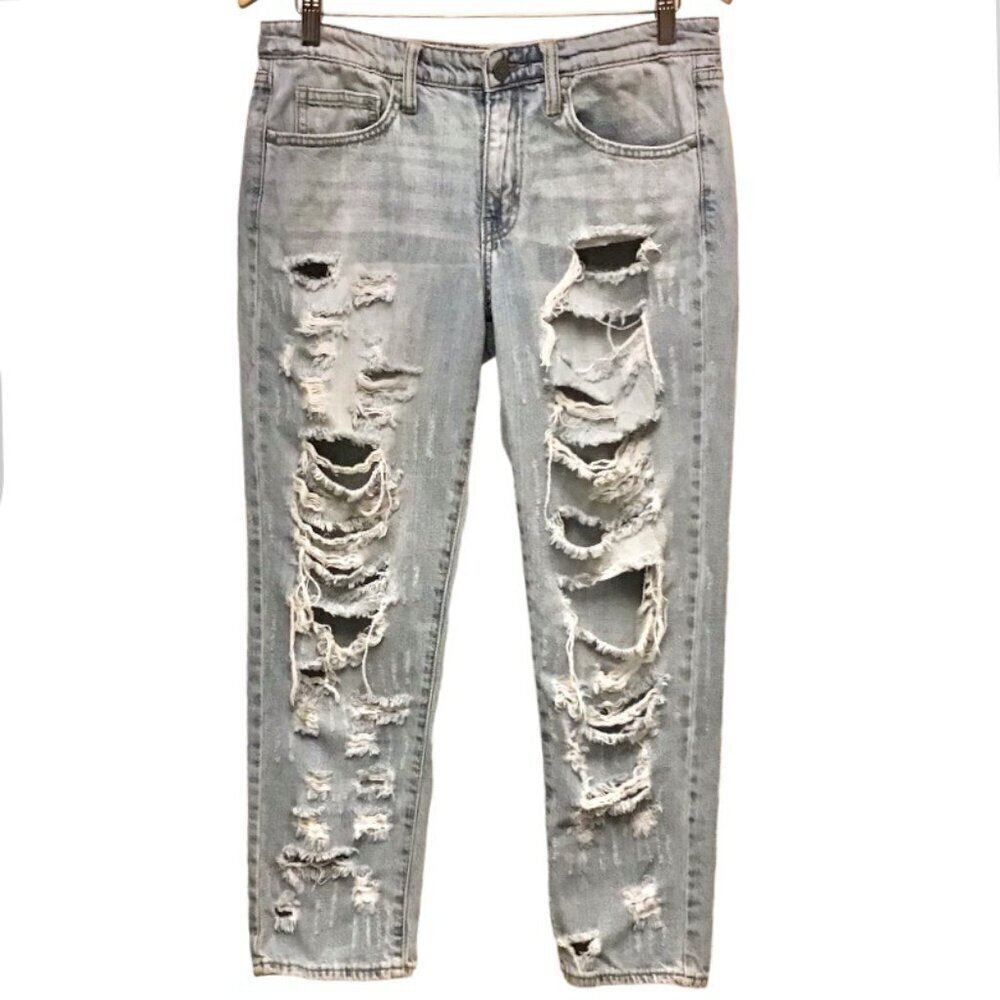 Pistola 29 (9) Distressed Ripped Light Wash Women’s Jeans Tapered Cropped P6673